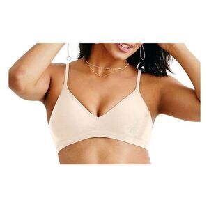 Hanes Ultimate Bra Comfy Support Wire-Free T-Shirt Porcelain Sz.Small
